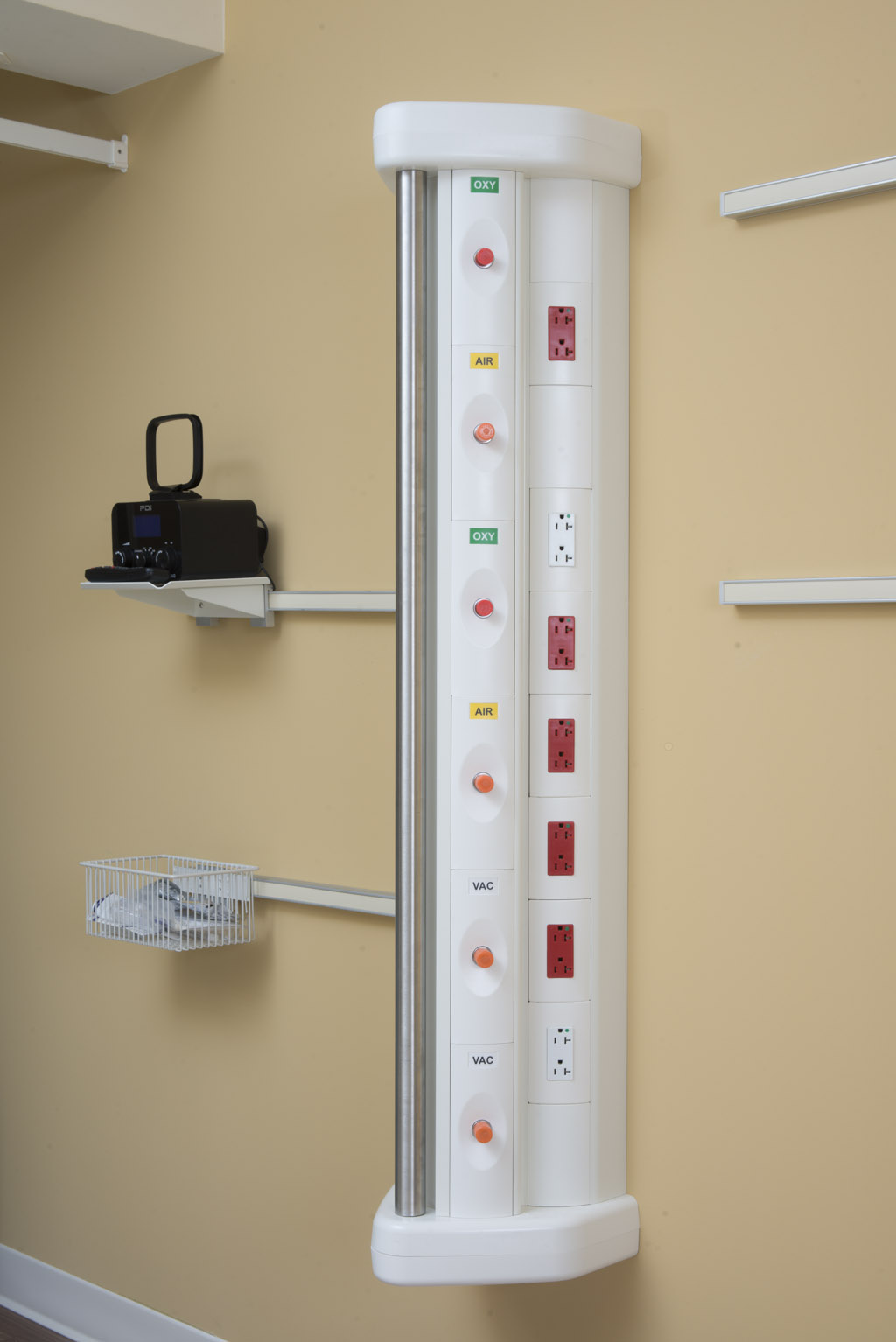 Vertical Headwall For Hospital Equipment Management